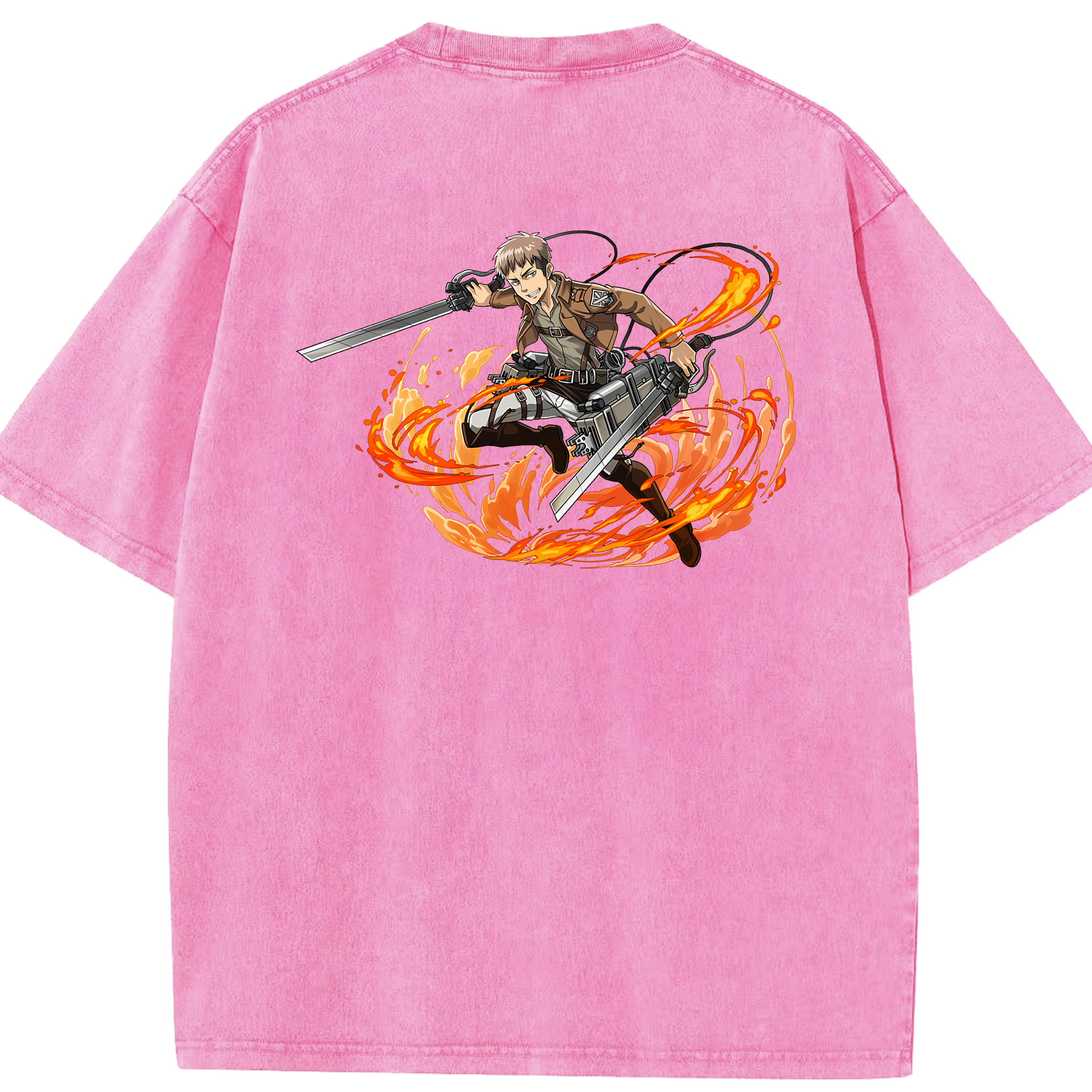（画像用） 進撃の巨人 ジャン・キルシュタイン Attack on Titan Jean Kirstein 綿100% ヴィンテージ風 半袖Tシャツ（背面プリント）